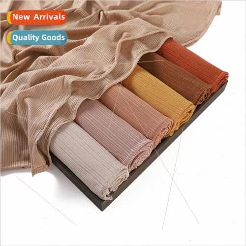 New stchy breathable thread kn scarf solid color soft stripe