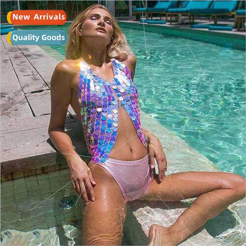 Europe Summer Hundred Sequins Handmade Shoulder Chain Clothi