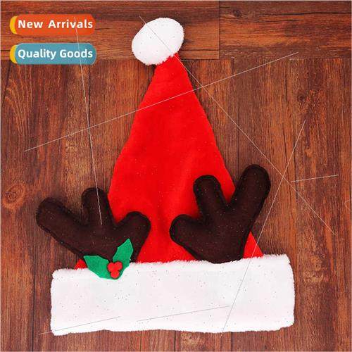 Christmas Party Decorations Brown Antler Leaf Santa Hat No F