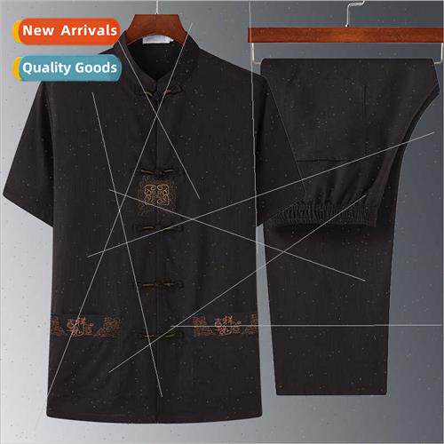 Embroidered Tang su middle-aged elderly dad Chinese su men s