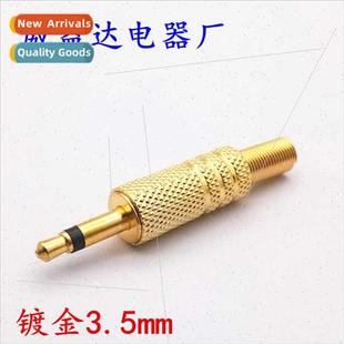 plug small 3.5 plated mono gold 3.5mm prong Gold two
