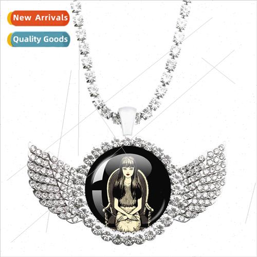 New Anime Ito Angel Pendant Necklace Round Photo Necklace Gl