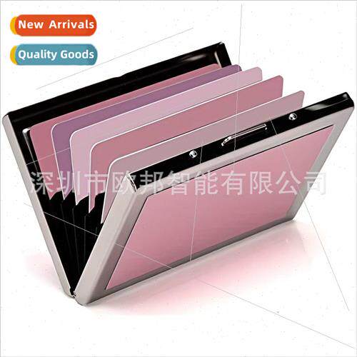Double sided veneer card case stainless steel card case cred