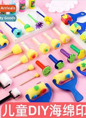 Sponge stamp pigment topography tools children diy early chi