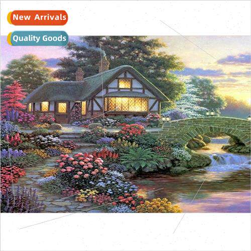 Diamond painting new garden cottage landscape painting moder