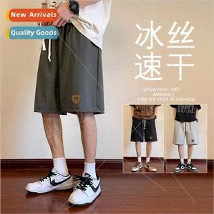 2023 summer men Ice casual pants shorts five silk