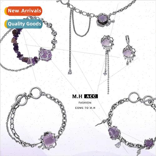 Purple Glacier Necklace Women New Chinese Sweet Cool Fresh F