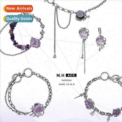 Purple Glacier Necklace Women New Chinese Sweet Cool Fresh F
