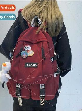 Large capacy schoolbag female ulzzang tide cool work backpac