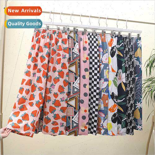 2022 summer new hundred women wide-legged pants thin beach p