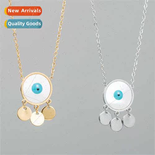 Europe fashion devil eye tanium steel necklace female simple