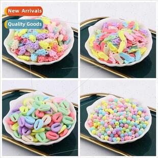 diy beads handmade loose pla Solid acrylic color