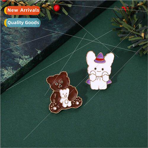 Cartoon bear brooch button pin cute Korean  badge personaly