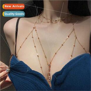 Sexy Necklace Non Chain Fad New Body 2023 Chest Female