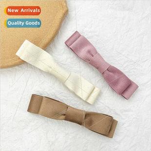 bow hair versatile large simple corduroy female New clips