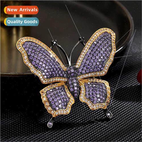 Classic elegant atmosphere exquise Europe butterfly brooch h