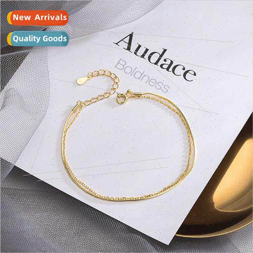 Korea s925 silver bracelet simple double layer jewelry acces