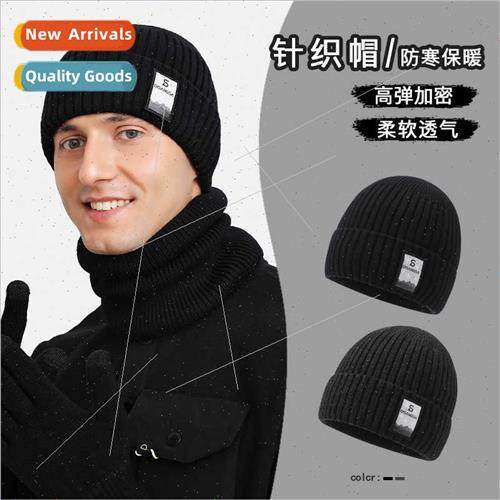 Hat men fall winter cold wind knted cap padded cloth labeled