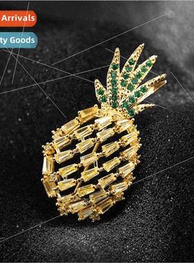 Korea new creative fruit pine适用Applediamond brooch versati