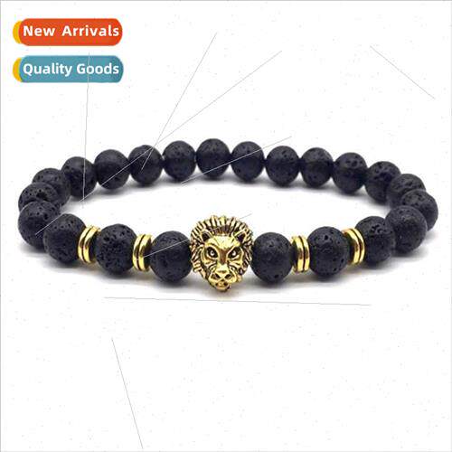 Jewelry Fashion 8mm Lava Stone Bracelet on Beaded Strings Ne