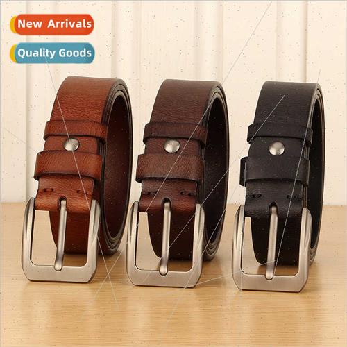 new leisure belt men head layer pure cowhide belt retro simp