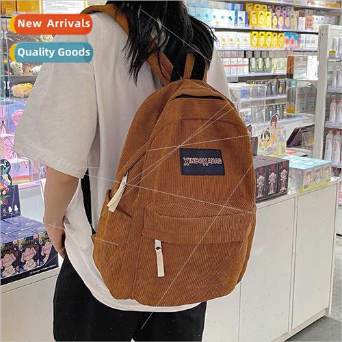 Corduroy schoolbag female washed do old retro simple large c