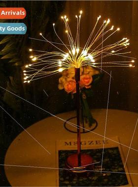 Copper wire firework lights dandelion table lamp led night l
