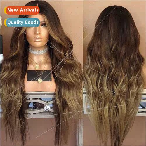 Europe center parted big wave gradient ladies wig full head