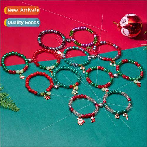 Christmas Tree Walking Stick Glow-in-the-Dark Bead Pendant L