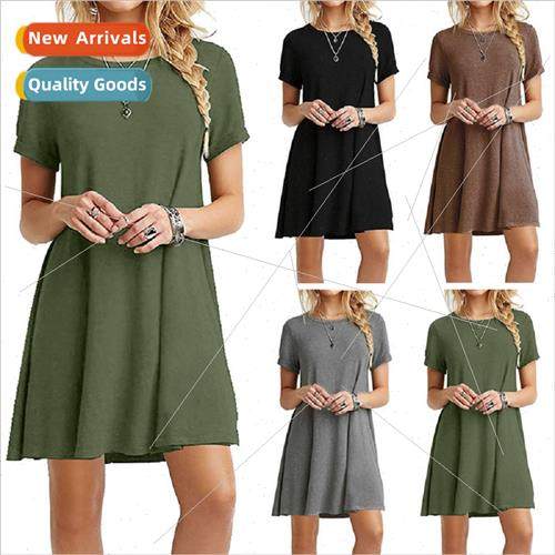 Casual Boho Beach Dresses  Womens O-Neck Party Summer Dress
