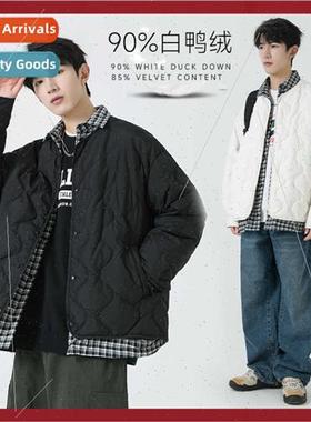 Winter new fake twoPCS couple paragraph down jacket boys Jap