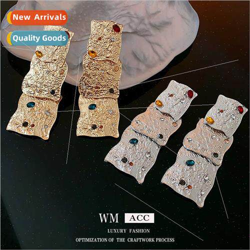 Europe irregular metal square earrings fashion earrings new