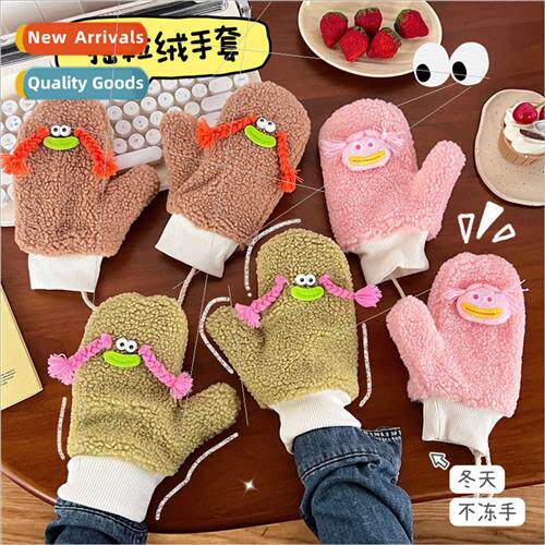 Winter new quirky plush gloves cold warm shaker velvet glove
