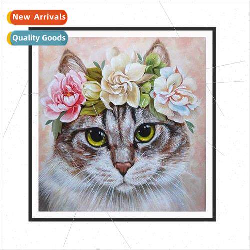 Wreath cat diamond painting new modern living room handmade