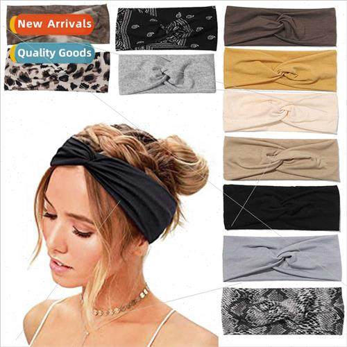 Candy Colour Cross HairbWide Printed Sports HeadbSolid Colou