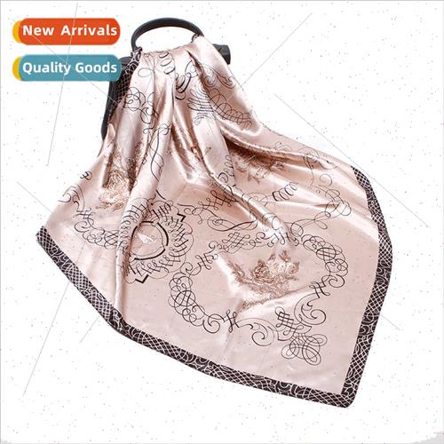 2023 spring new simulation silk printed silk scarf women 90c
