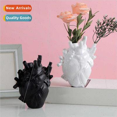 Creative Halloween Heart Vase Black Whe Art Ceramic Ornament