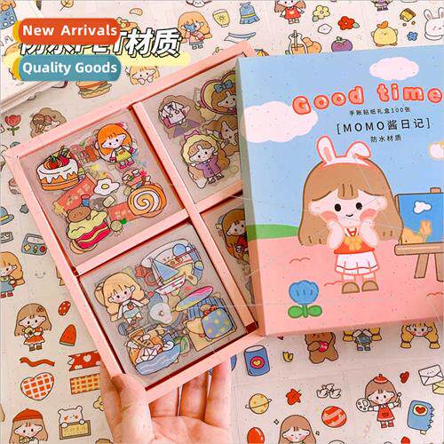 Cartoon handbook sticker set PET waterprostickers cute goo c