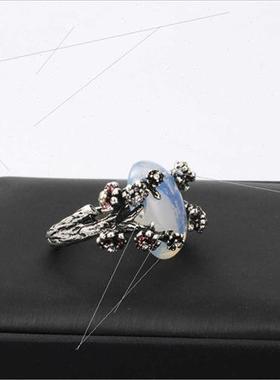 Europe popular vintage creative openwork finger ring oval ge