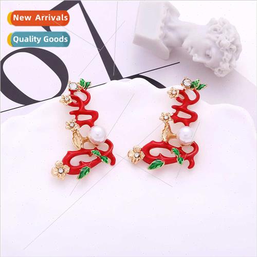 temperament drilling colorful English letters earrings fashi