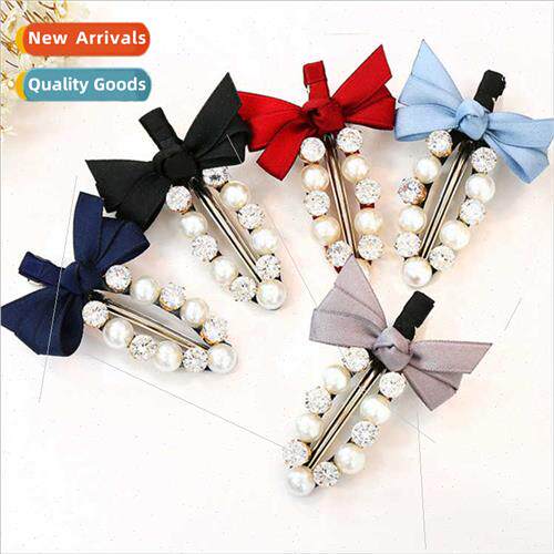 Korea rhinestone pearl hair clips hair accessories side clip