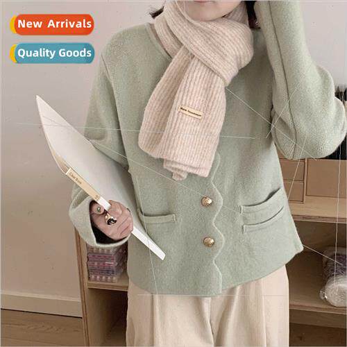 Label-free candy wool blended patchwork scarf warm scarf aut