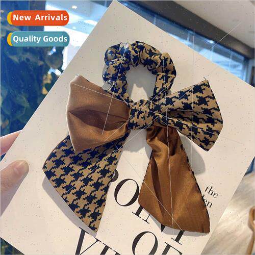 French retro fluttering band thousand bird check bow hair ro