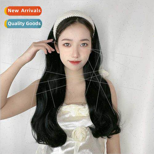 One-piece half headband wig female long curly hair daily nat