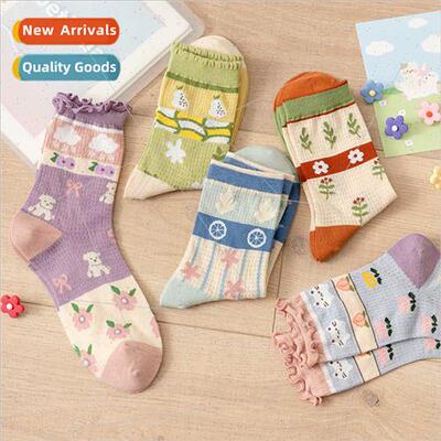 Socks female spring summer new silk thin hollow mesh breatha