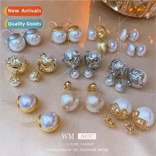 925 silver pin zircon love pearl earrings galvanized fashion