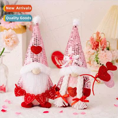 Valentine Day sequin doll faceless old man doll love gnome l