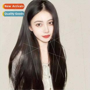 Wig female soft natural center parted long chemical fiber he