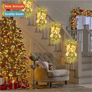Bow Upside Down Christmas GarlStaircase 2023 Tree Hal Wreath