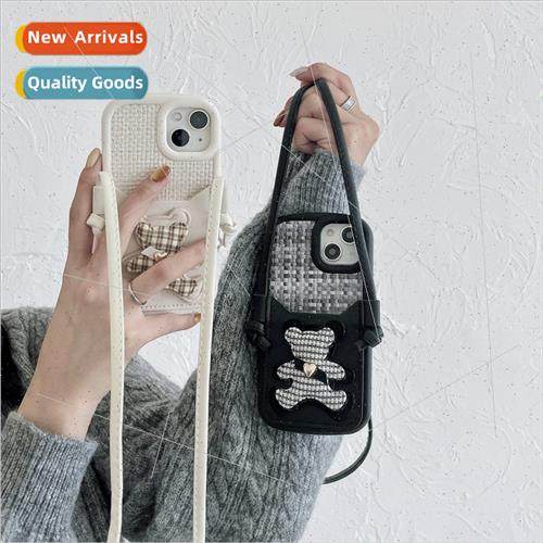 Korean wind three-dimensional bear card bag diagonal cross